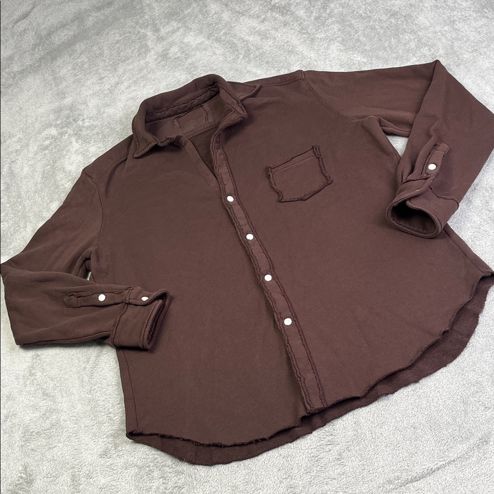 NEW Frank & Eileen M 100% Cotton French Terry Fleece Shacket‎ USA "Eileen"